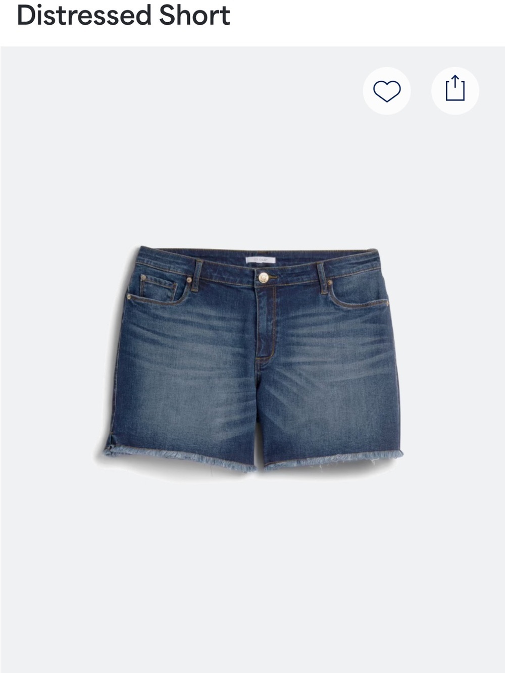 STS Blue Frayed Hem Denim Shorts in Dark Wash Size 14